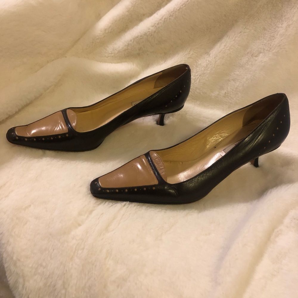 Jimmy Choo Brown and Tan Kitten Heels 39.5 / 9.5